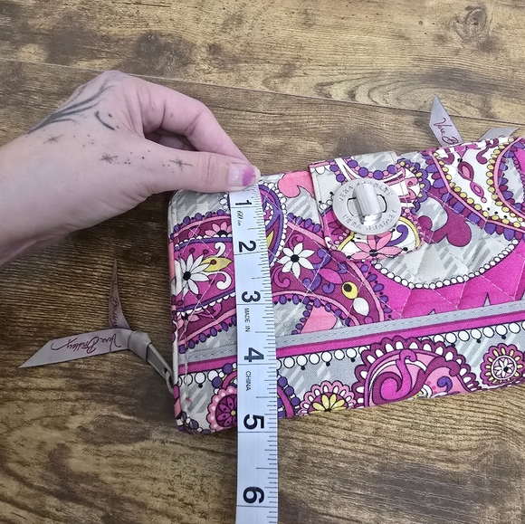 Vera Bradley Vibrant Pink and Gray Women's Wallet - Picture 9 of 9